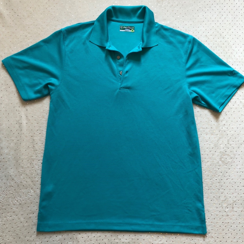 Pro Tour - Turquoise Men’s Polo Shirt - Size M